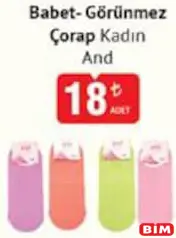 AND BABET GÖRÜNMEZ ÇORAP KADIN